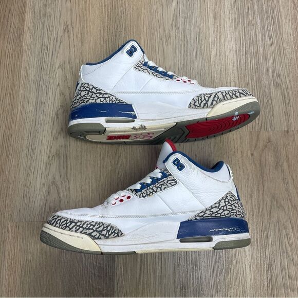 Jordan 3 OG True Blue 2016 men’s size 11.5 white basketball swoosh - Picture 8 of 12